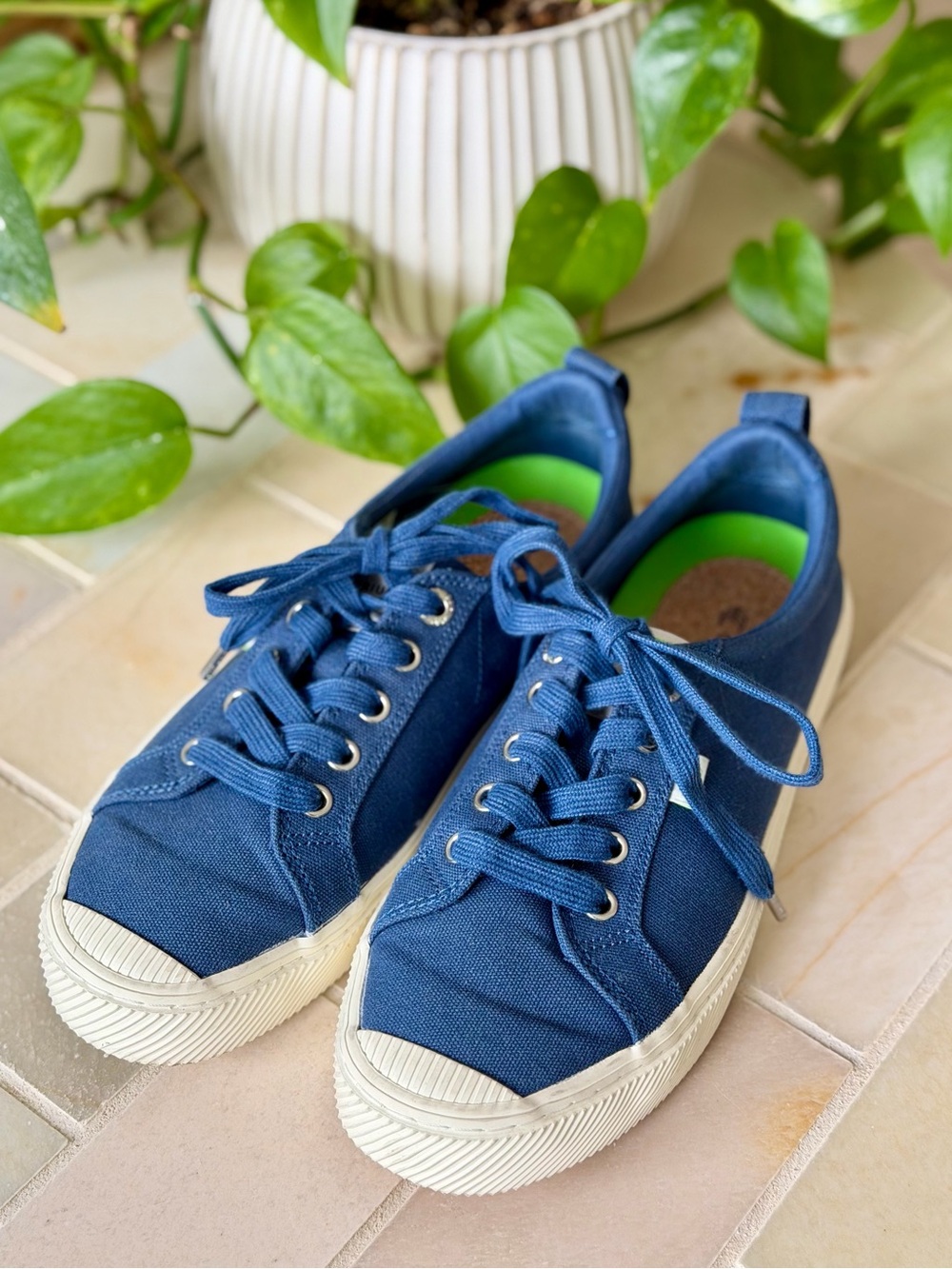 Cariuma Sneakers Blue Canvas Lace-Up - 8.5
